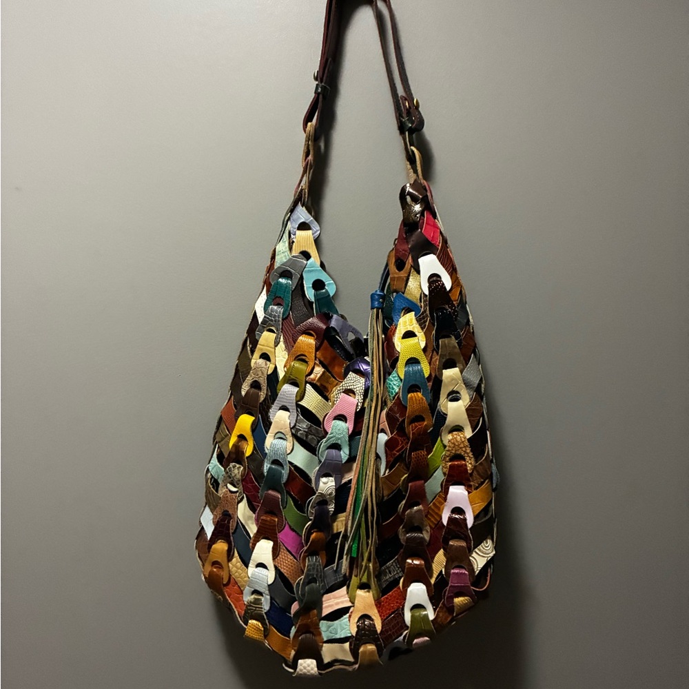 Multicolored Hobo Bag with Structured Design